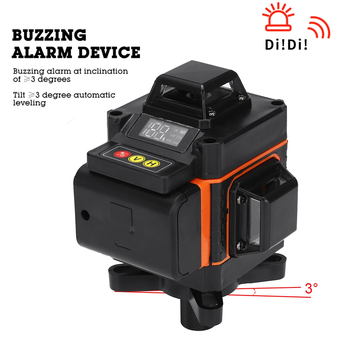  4D 16 Lines Laser Level Green Light Laser Level Auto Self Leveling 360° Rotary Measure Cross LED Di - 4000171240408