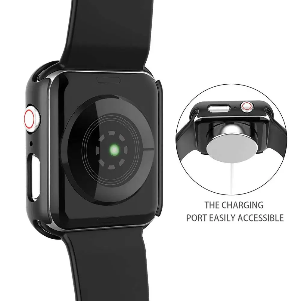 Закаленное стекло+ чехол для часов для Apple watch 5 4 44 мм 40 мм защита экрана iWatch 5 4 3 2 42 мм 38 мм чехол-бампер