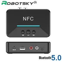 Receptor Bluetooth 5,0, adaptador inalámbrico de Jack de 3,5 MM, NFC, A2DP, RCA, USB, Audio estéreo de reproducción inteligente para todos los dispositivos de Audio BT