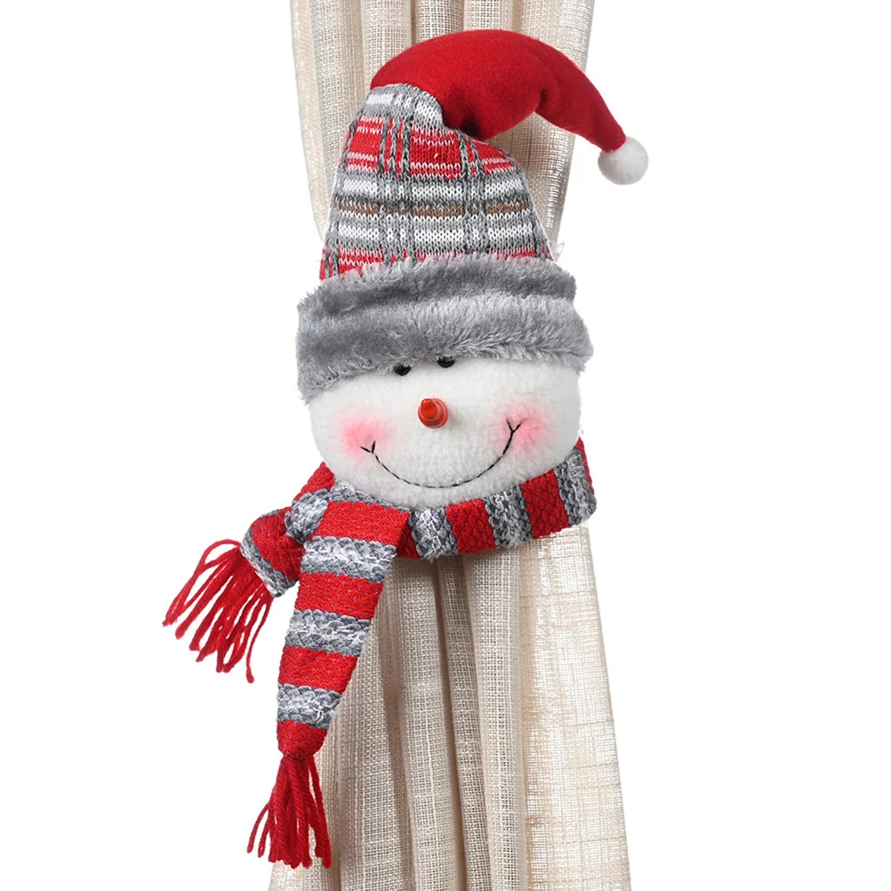 

2019 Christmas Cartoon Santa Claus Snowman Elk Curtain Tieback Curtain Buckle Holder Bedroom Hook Fasten Clamp Home Room Decor