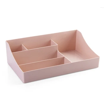

Plastic Cosmetic Storage Box Desk Makeup Remote Control Case Brush Lipstick Holder Office Bathroom Organizer