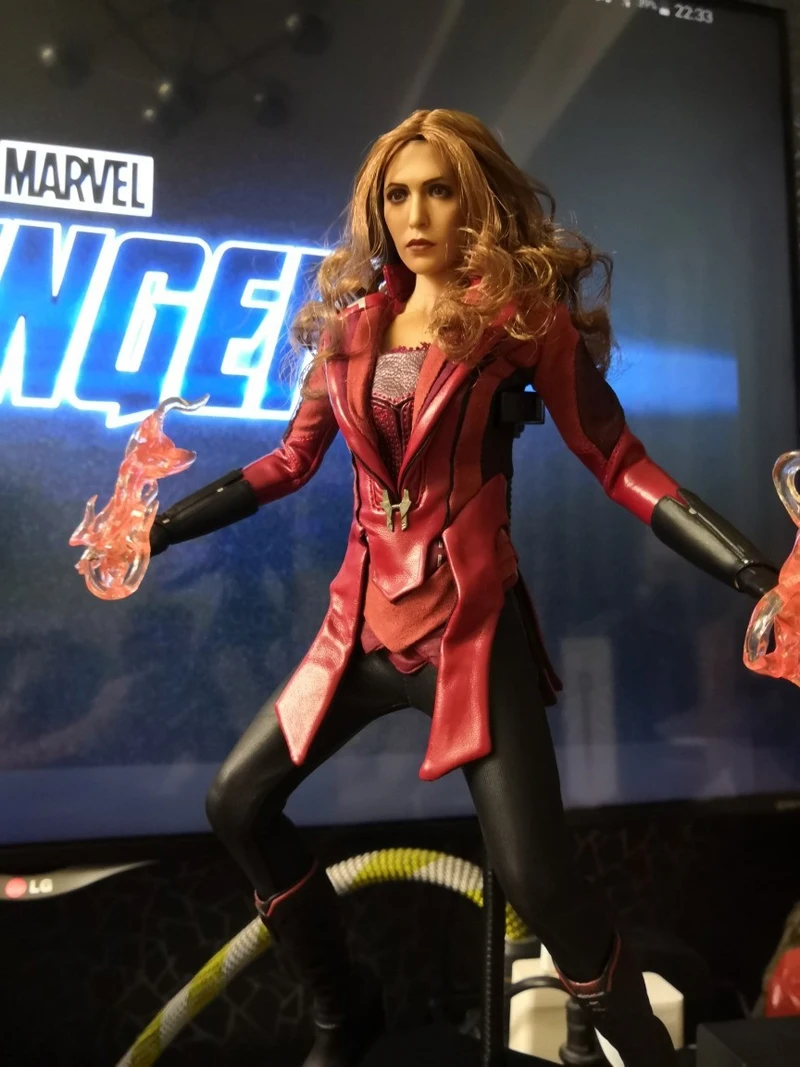1/6 весы Елизабет Олсен голова Sculpt Scarlet Witch красные глаза Женская резьба по голове