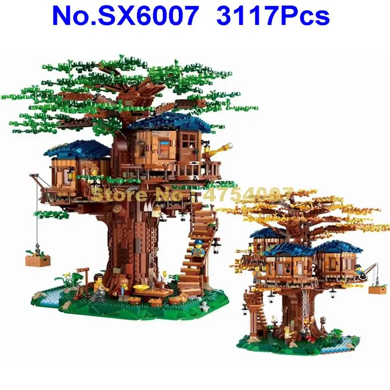 

sx6007 3117pcs ideas tree house model building blocks 21318 Toy