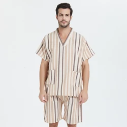 Couples Men Women Cotton Pajamas Set 2pcs Tops Shorts Home Clothes Lovers Sleepwear Intimate Lingerie Pyjamas Suit Summer Wear