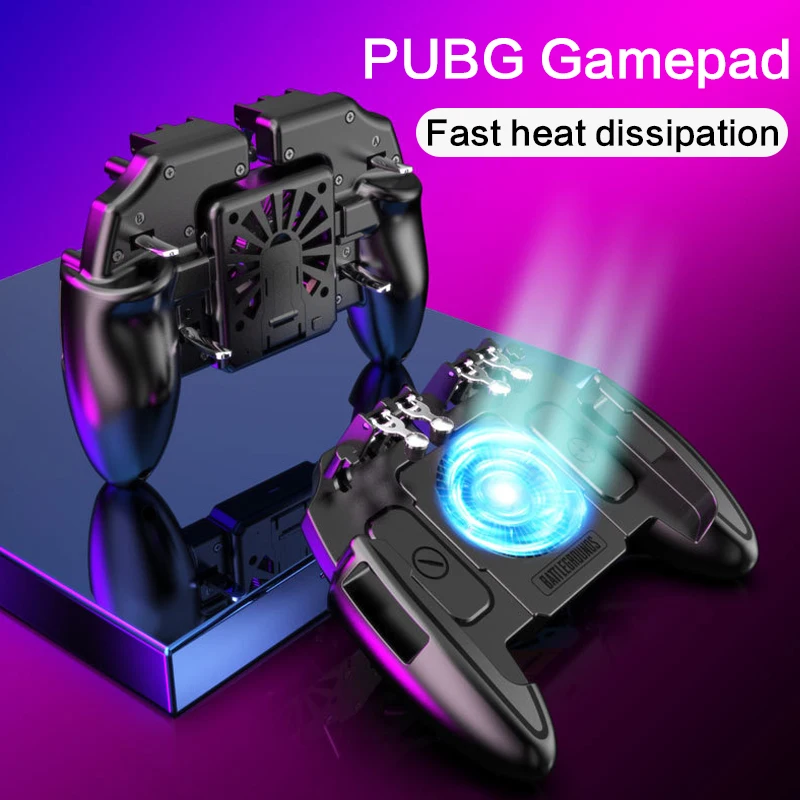 M11 PUBG Mobile Joystick Controller Six 6 Finger Operating Gamepad With Cooling Fan for PUBG iOS An
