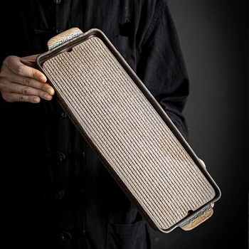 

LUWU ceramic tea trays rectangle chinese tea table water storage trays tea accessories