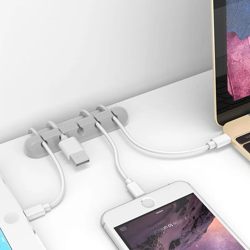 Держатель для usb-кабеля силиконовые Кабельные прихваты гибкий кабель намотки управление зажимы держатель для мыши клавиатуры наушники гарнитура