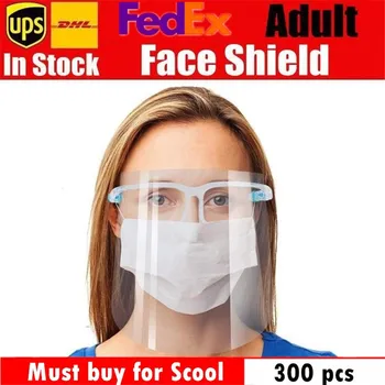 

300pcs US Hot Dropshipping Safety Clear Face Shield Screen Mask Visor Eye Protection Anti-fog Protective Hairdressing Mask