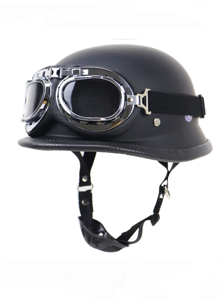 Dot New Vintage Stile Tedesco Moto Open Face Mezzo Casco Cap Unisex Retro Moto Equitazione Chopper Mezzo Casco Moto Capacete