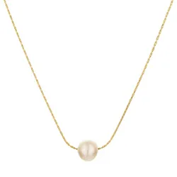2022 New Fashion Women Temperament Freshwater Pearl Necklace Women Simple Stainless Steel Pearl Clavicle Chain Necklace Jewelry