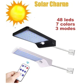 

outdoor motion sensor wall lamp solar power night light bulb luminaria waterproof garden street patio driveway yard decoration r