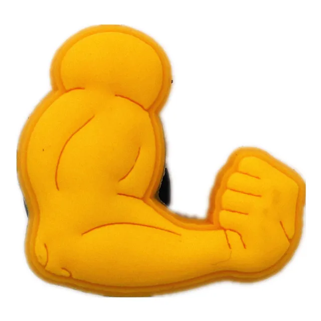 31 Kinds of Fitness Medical Food Shoe Charms Accessories Cute Animals PVC Shoe Decoration for Croc jibz Kids Party X-mas Gifts Yellow arm