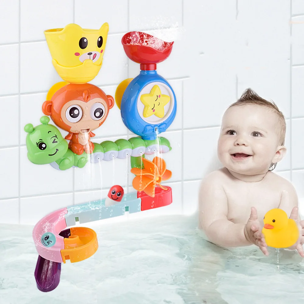 Precio Especial Juguetes de baño para bebés, ventosa de pared, carreras de canicas, baño, bañera, juegos de agua 1gNWbVy6EdW