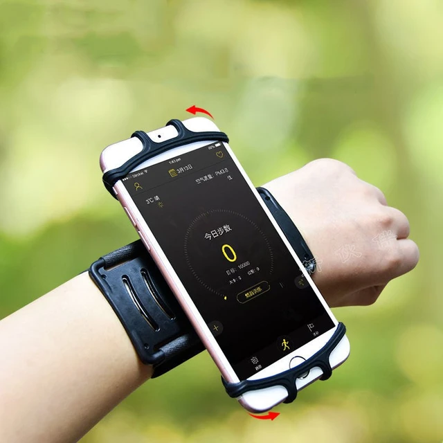 Wristband Phone Holder, 360 Rotatable Detachable Sports Running Armband  Cell Phone Holder, Universal Arm Band for Hiking Biking Compatible with  iPhone