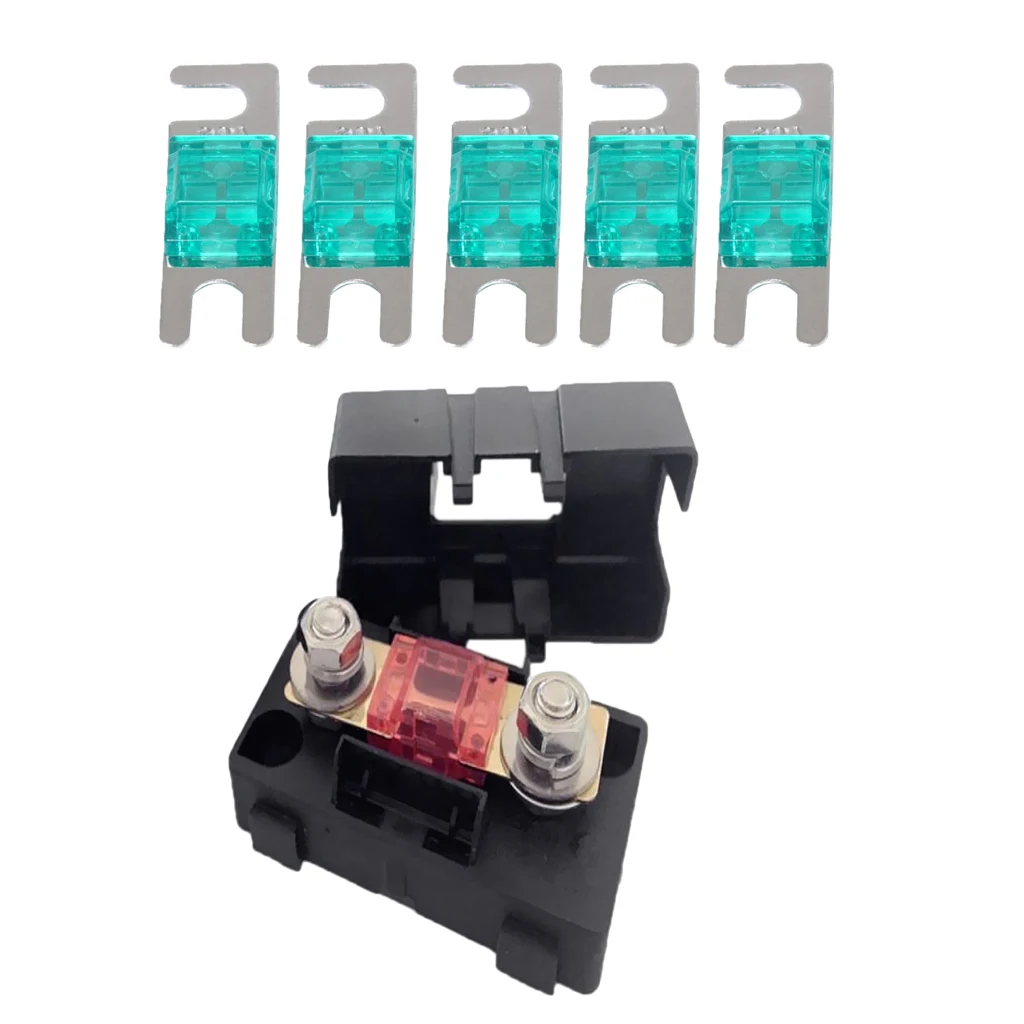 30A Automotive Car Mini ANS Fuse Holder Fusebox Block & 5pcs ANL Fuses