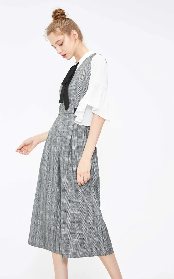 Vero Moda женский клетчатый комбинезон капри на шнуровке | 31919X503