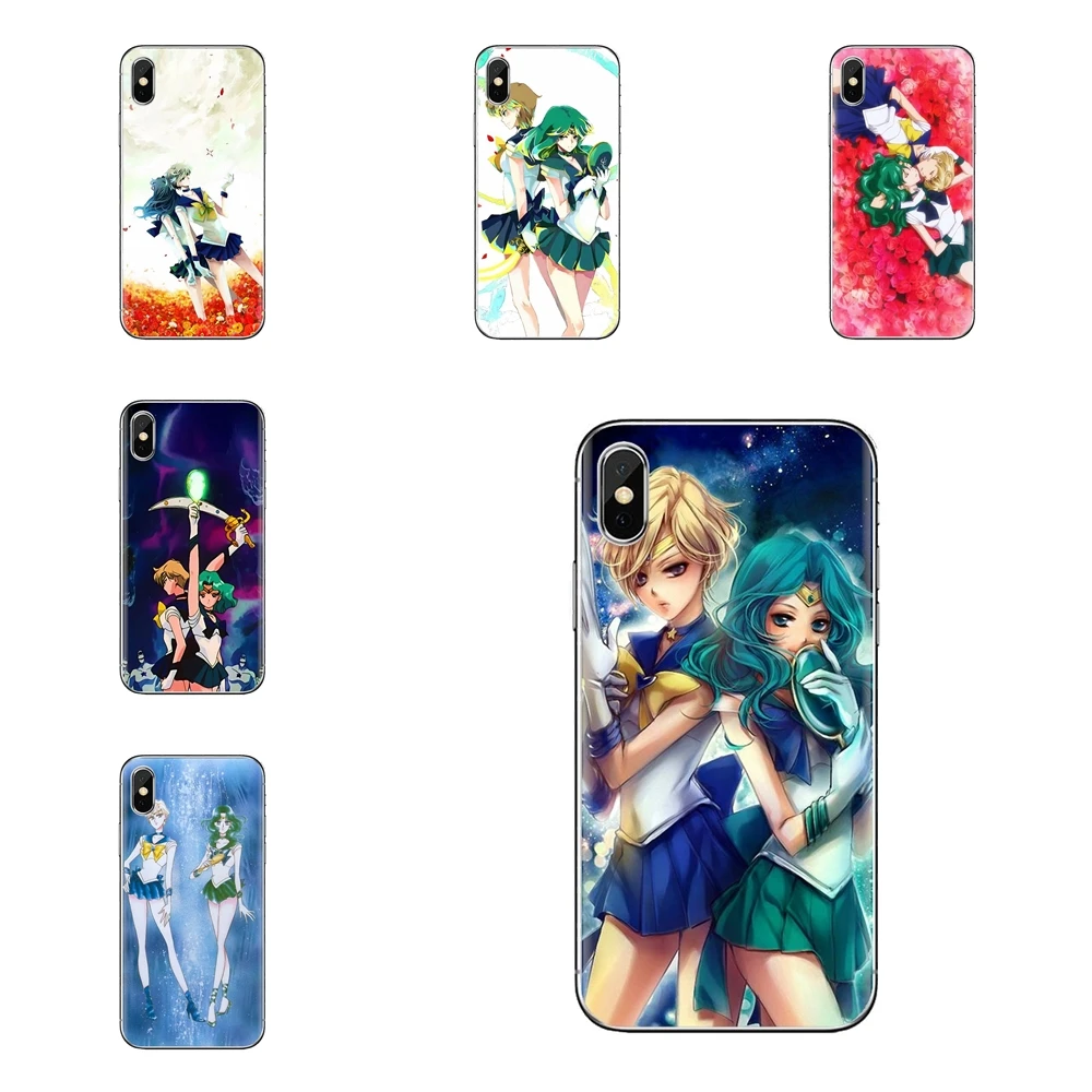 Чехол из ТПУ с рисунком Сейлор Уран Мун для iPhone XS Max XR X 4 4s 5 5S 5C SE 6 6S 7 8 Plus samsung Galaxy J1 J3