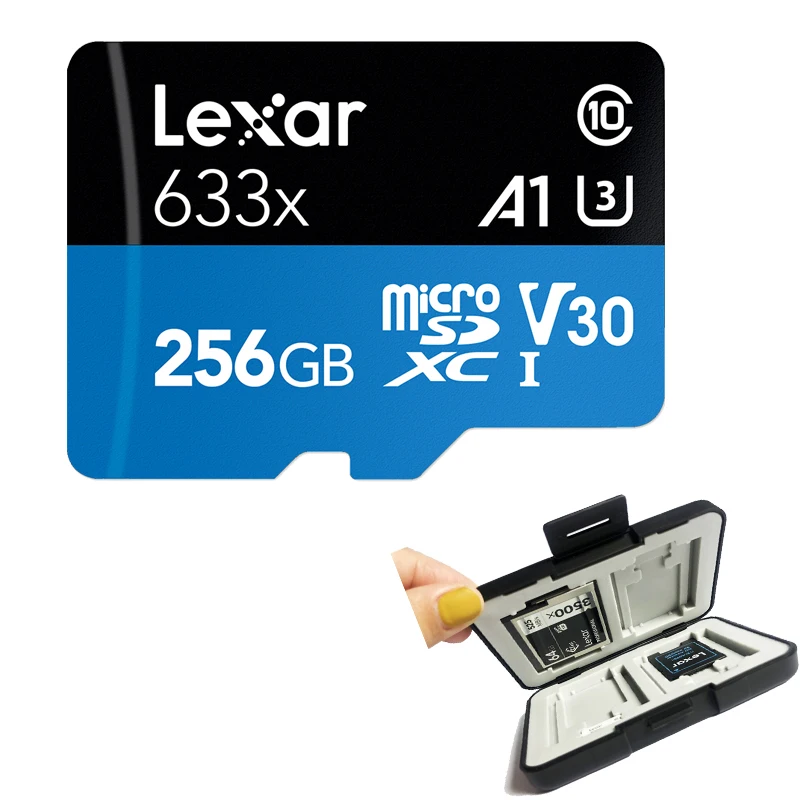 Оригинальный чехол для карты Lexar 512 ГБ 128 256 64 32 высокоскоростной 633x microSDHC SDXC UHS I до 95