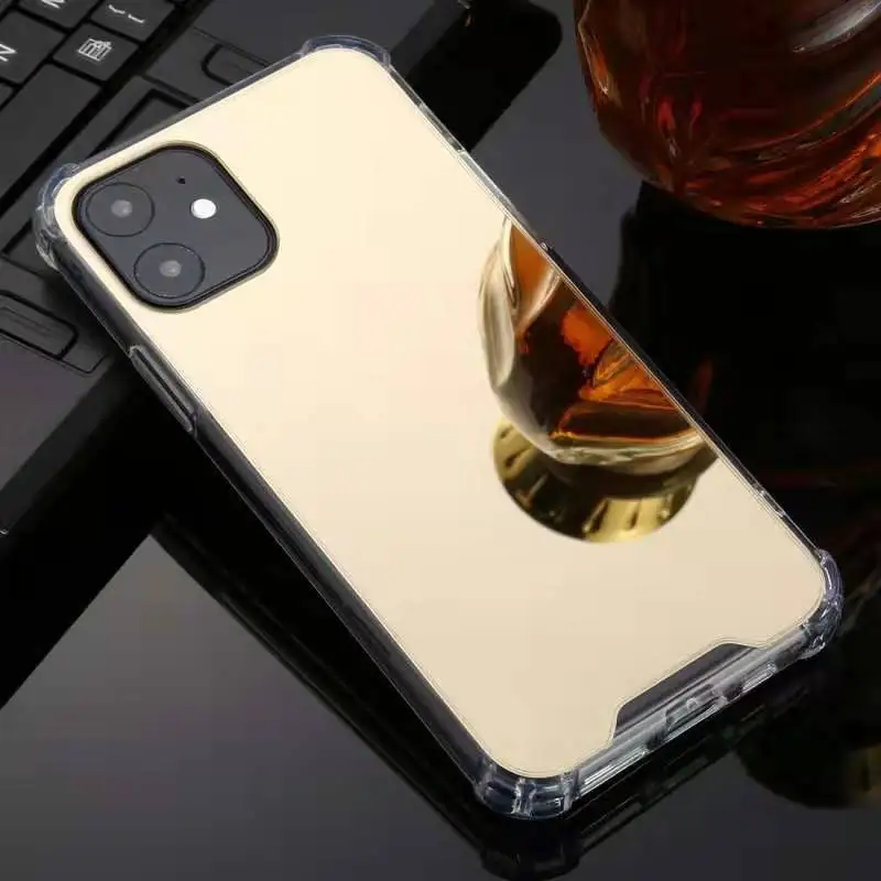 200 шт роскошный зеркальный чехол для iphone 11 Pro Max XR XS Max 6 6s 7 8 Plus противоударный плотный Мягкий ТПУ силиконовый чехол