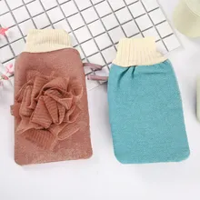 Простая полоска сетчатая губка банное полотенце двухсторонние банные перчатки-Висячие толстые Висячие скраб для ванной перчатки чудо губка для малышей