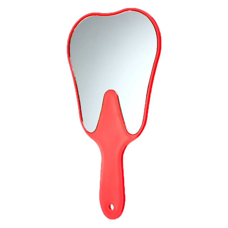 Teeth red Дамское зеркальце пластиковое Дерево Круглый/зубы/прямоугольная форма макияж зеркала Карманное зеркальце Косметика держится для дам красота комод - Цвет: Teeth red