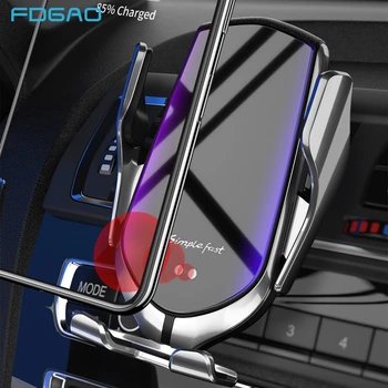 

Qi Wireless Car Charger Automatic Clamping 10W Fast Charge Stand for iPhone 11 Pro XR XS X 8 Infrared Sensor Phone Mount Holder
