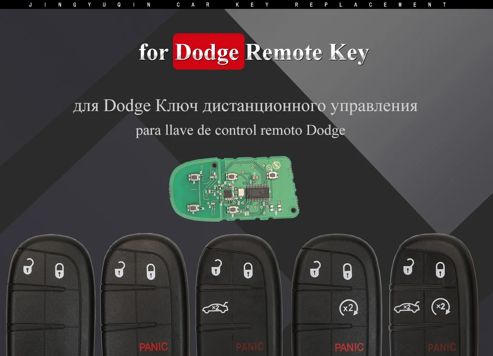Keyforkess 50 pz 433MHz ID46 Smart Remote Car Key Fob per Dodge Charger Journey Challenge Dart Durango Chrysler 300C M3N-40821302 - H41380e4f71b64e96a75c982124503c098