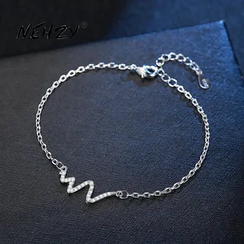 

NEHZY 925 sterling silver jewelry bracelet high quality retro fashion woman crystal lightning type bracelet length 19.5CM