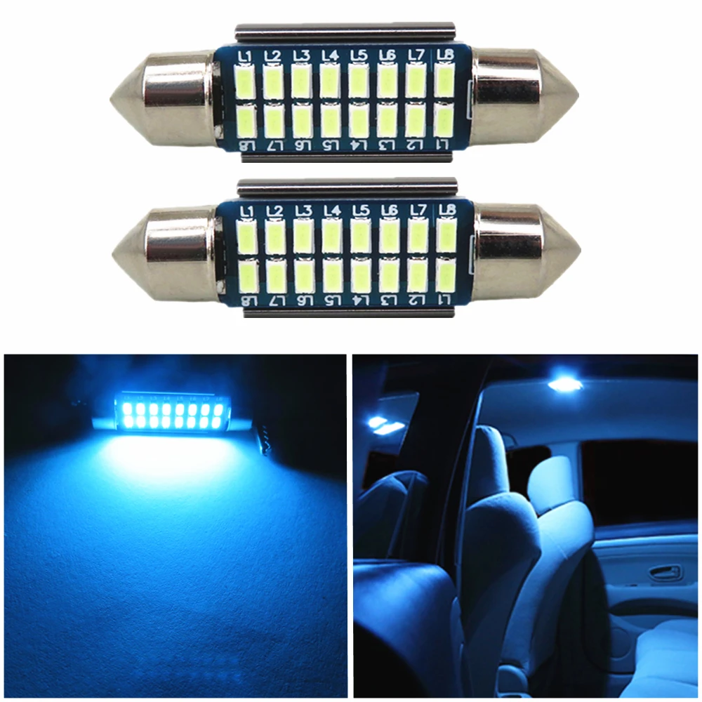 WLJH 2шт CANbus светодиодный 36 мм C5W лампа 3014 SMD 12В автомобильная для внутреннего