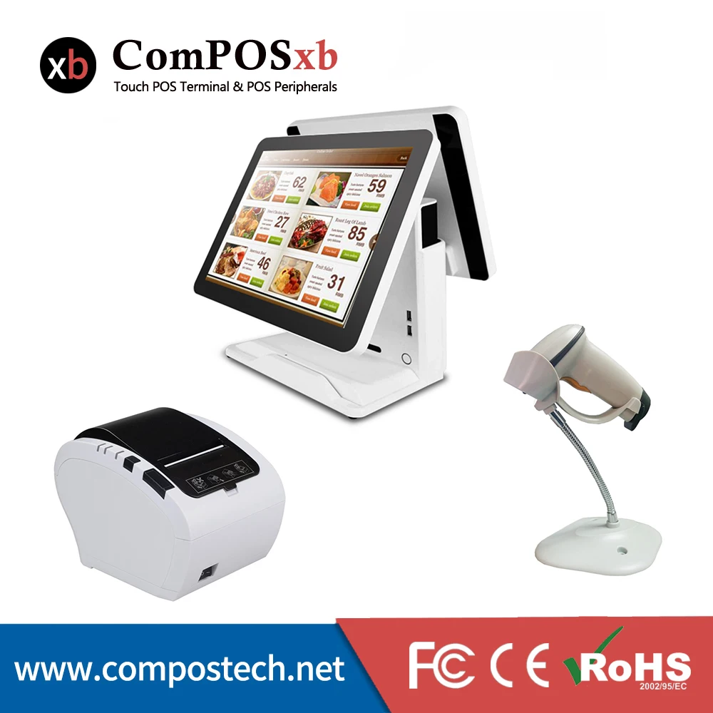 Best selling dual 15inch capacitive touch screen pos all in one Point