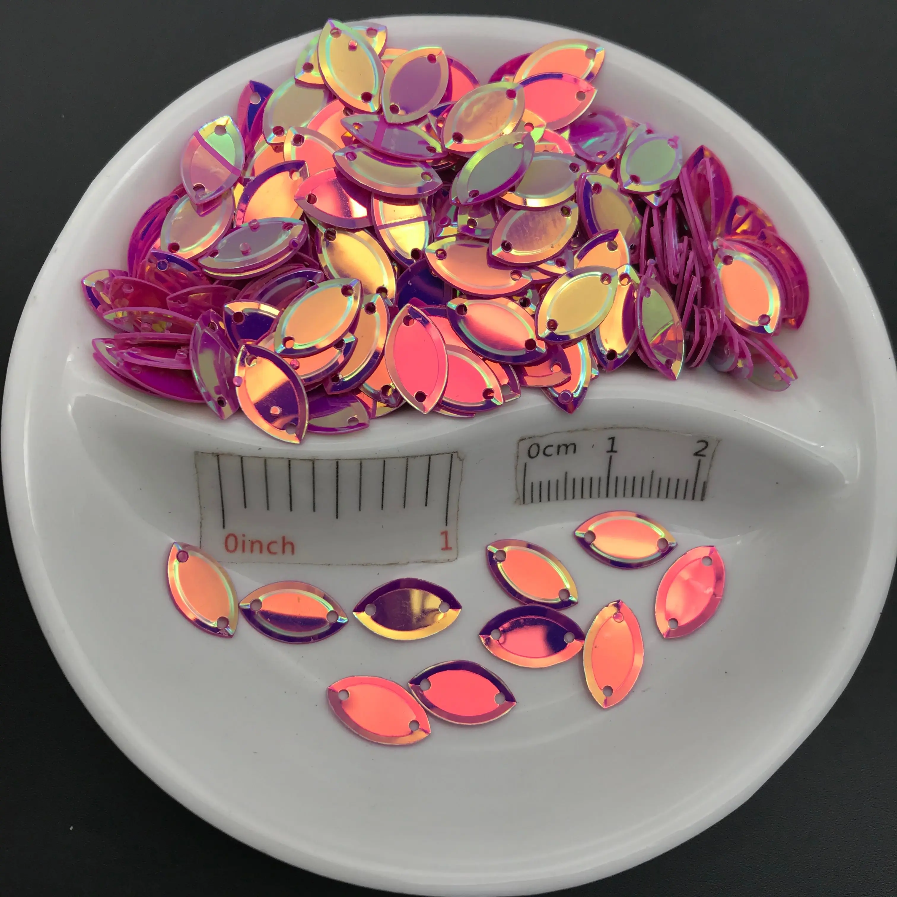 7*12/ 6*13/ 5*9mm Oval Horse Eyes Shape Loose Sequins Paillettes Sewing Wedding Craft Women Kids DIY Garment Accessory