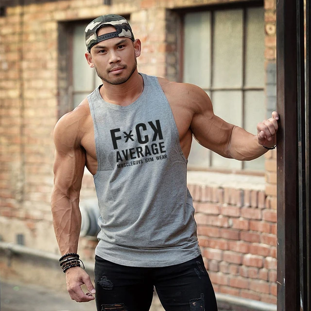 New fashion cotton sleeveless shirts gym tank top men fitness top mens  singlet bodybuilding street workout