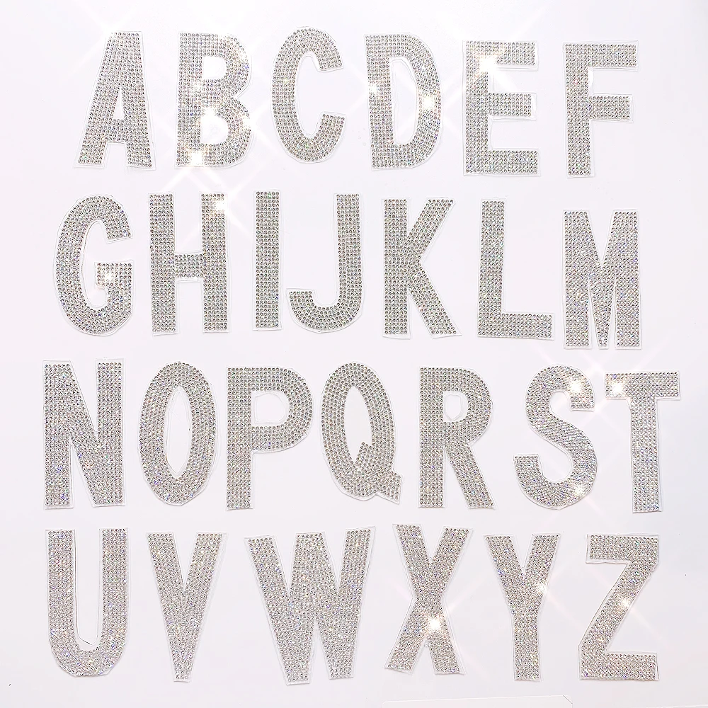 1 шт./лот, наклейка с английскими буквами, горячая фиксация, стеклянные хрустальные стразы, мотив, железная аппликация, нашивки для украшения свадебного платья