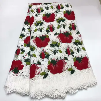 

100% Cotton African Net Laces Fabrics 2019 High Quality French Swiss voile Embroidery Lace Fabric 5Yards Wedding For Dress