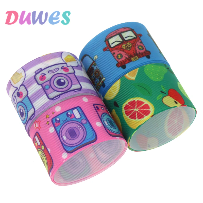 

DUWES 1,5 ''50 ярдов фруктовая Автомобильная камера моющаяся печатная крупная ткань головной убор Украшение DIY OEM 38 мм D1232