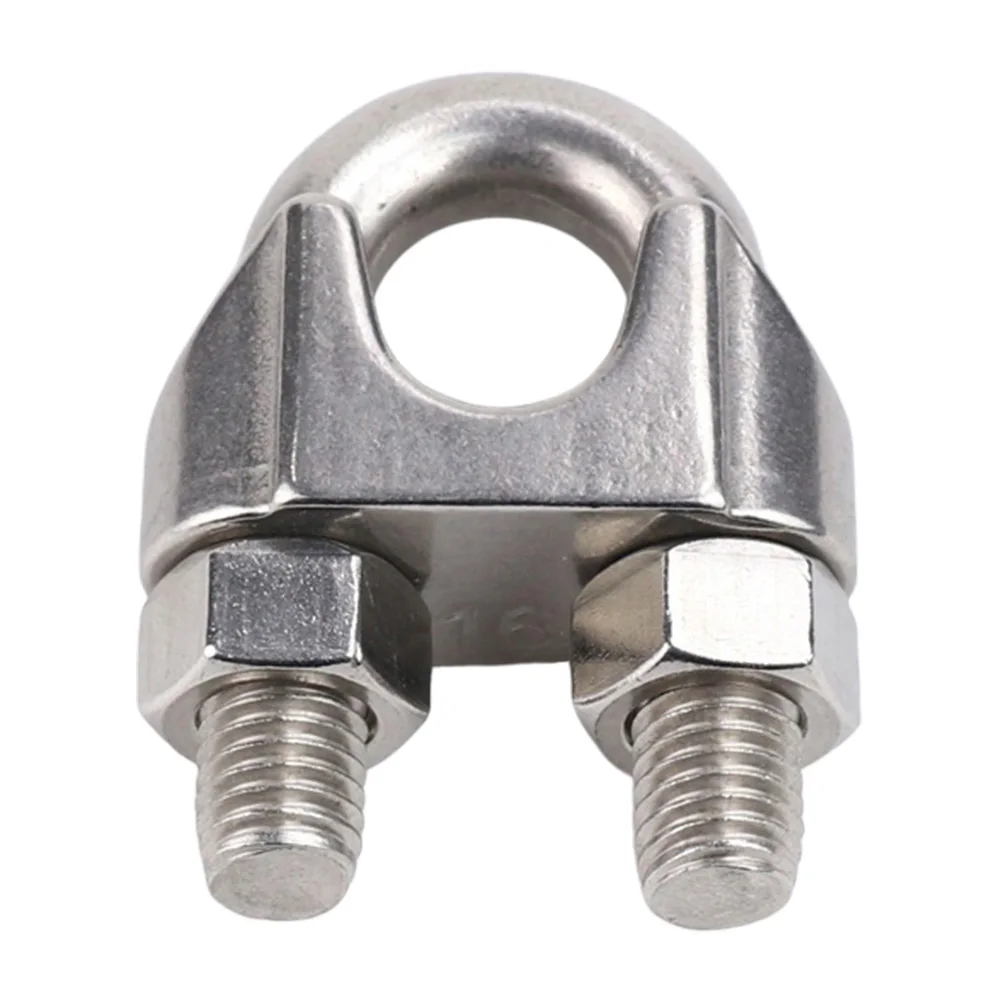 4Pcs Connect Accessories Grip Wirerope Clamp Professional Cable Clip Tool Mini Rustproof Durable Home Tighten Stainless Steel