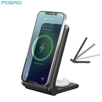 25W 2 In 1 Draadloze Oplader Station Voor Airpods Pro Qi Snelle Opvouwbare Charging Stand Voor Iphone 12 11 xs Xr X 8 Samsung S21 S20