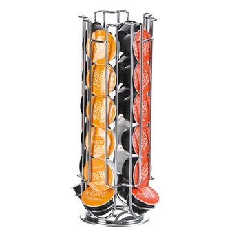 

Baffect Metal Coffee Pod Holder Iron Chrome Plating Stand Coffee Capsule Storage Rack for 18pcs Dolce Gusto Capsule