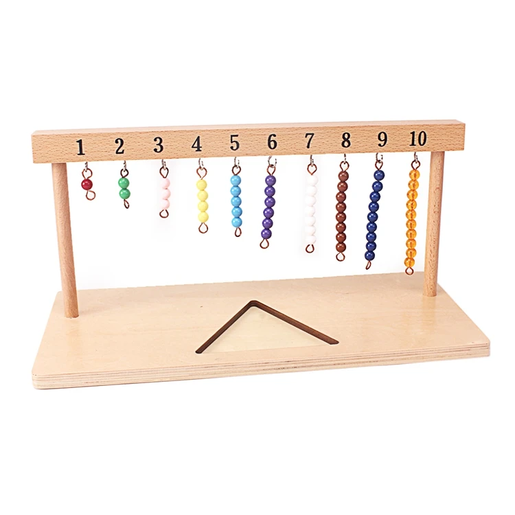 Montessori Teaching Math Toys Digitals Numbers 1-20 Hanger And Color Beads Stairs for Ten Board Preschool School Training Toys 8