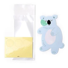 Промо-акция! 10 шт милые животные конфеты мешок поздравительная открытка печенье Подарочный мешок детский душ День рождения украшения