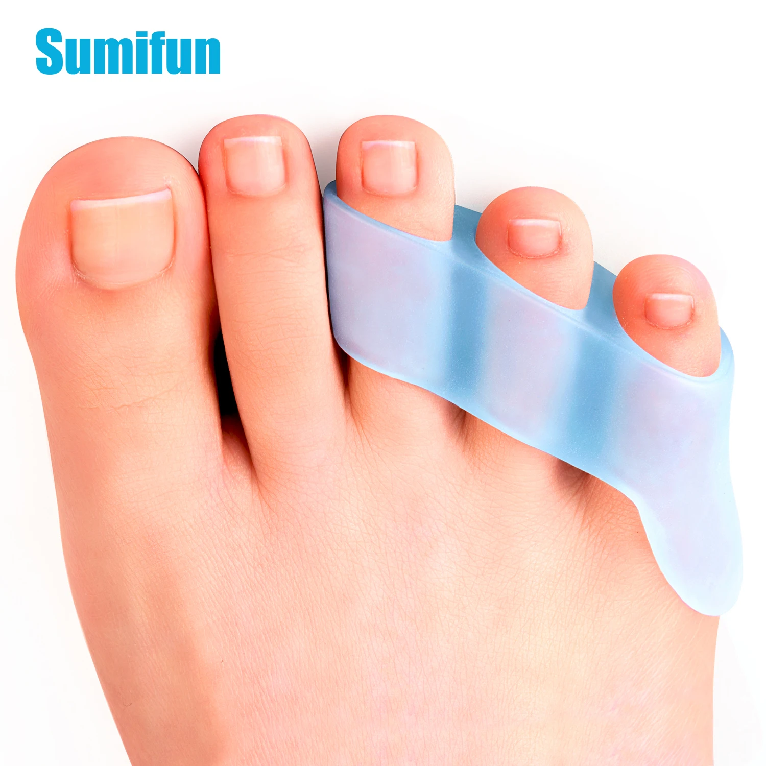 

Sumifun 2pcs Three-hole Little Toe Separator Overlapping Toes Bunion Blister Pain Relief Toe Straightener Protector