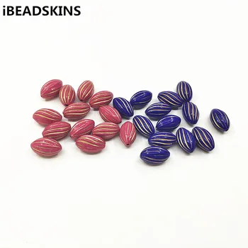 

New arrival! 15x9mm 700pcs Acrylic Hot stamping Egg-shaped stripes beads for Necklace,Earrings parts,hand Made Jewelry DIY