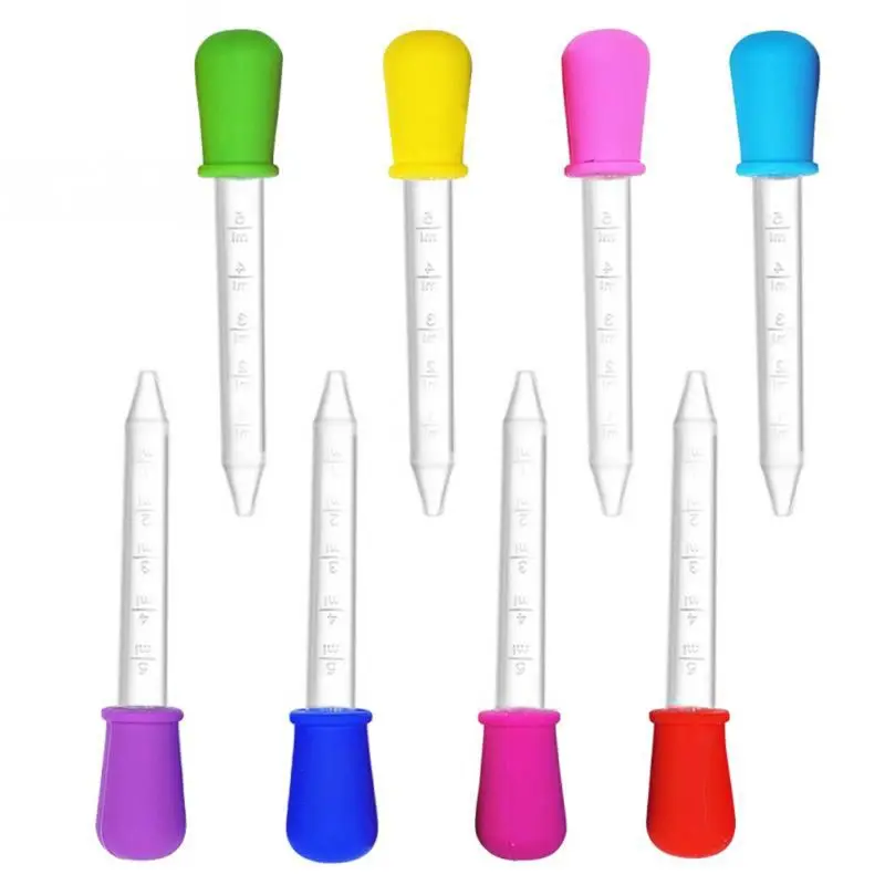 6/7/8/10 pièces bébé compte-gouttes médecine mangeoire enfant médicament dispositif Silicone Pipette liquide alimentaire compte-gouttes infantile ustensiles 5ML