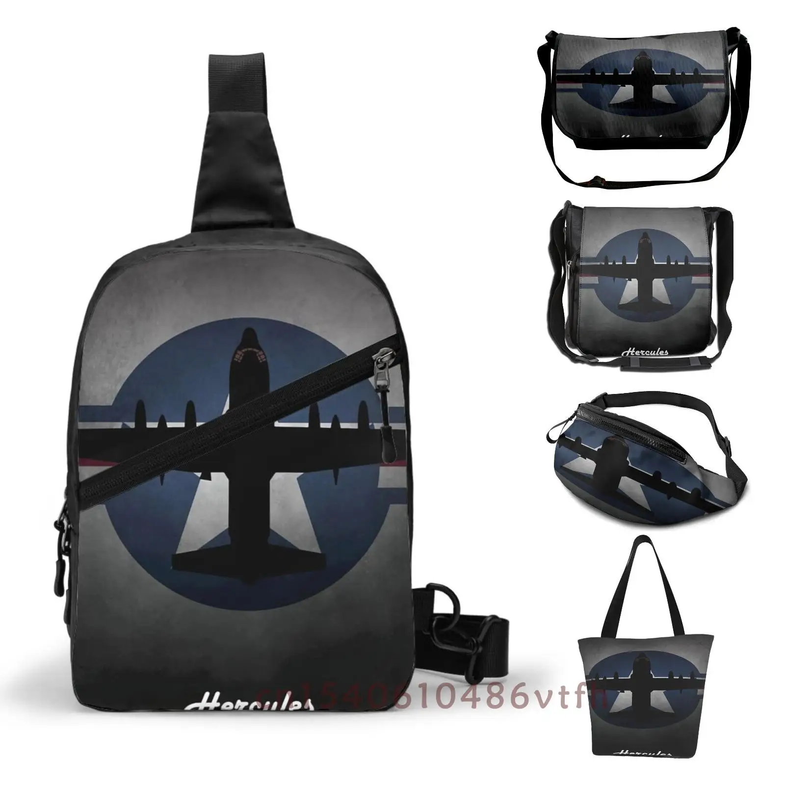 Functional Men Chest Bag C-130 Hercules Usaf Streetwear Bag Waist Pack  Women Black Belt Bag Hip Purse Shoulder Crossbody Bag