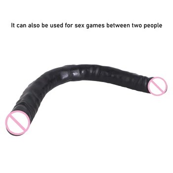 47*4cm Overlength Double Dildos Soft Double Headed Penis Realistic Phallus Stimulation of Vagina and Anus Sex Toys for Women 5