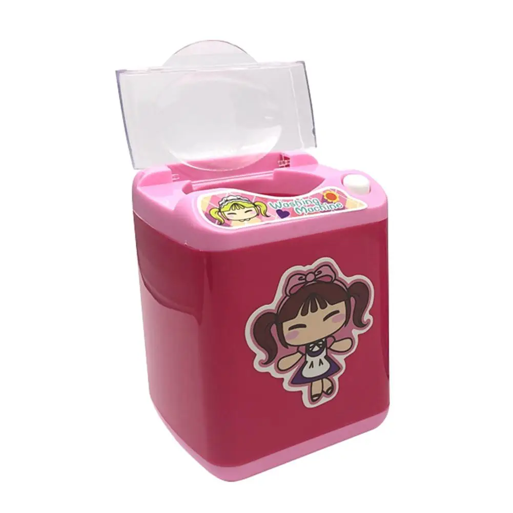 Mini lavadora eléctrica de simulación, juguete de maquillaje, cepillo limpiador, regalo para niños, juguete educativo de simulación, muebles de muñeca