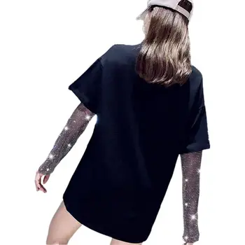 

Women Glitter Rhinestone Arm Warmer Sleeve Sunscreen Nightclub Fingerless Gloves