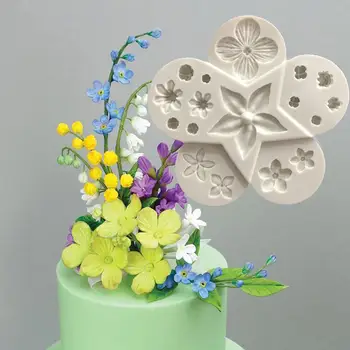 

Small Flower Fondant Cake Silicone Mold Chocolate Soap Moulds Candy Cake Molds Embossed Sugar Arts Flower DIY Wedding Decor