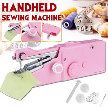 

Mini Handheld Sewing Machine Portable Cordless Electric Stitch Needlework Kit for DIY Clothes Quick Repairs