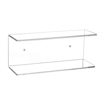 

2 Tier Clear Acrylic Wall Mounted Floating Display Shelves Display Stands For Bathroom Kitchen Living Room Office Storage